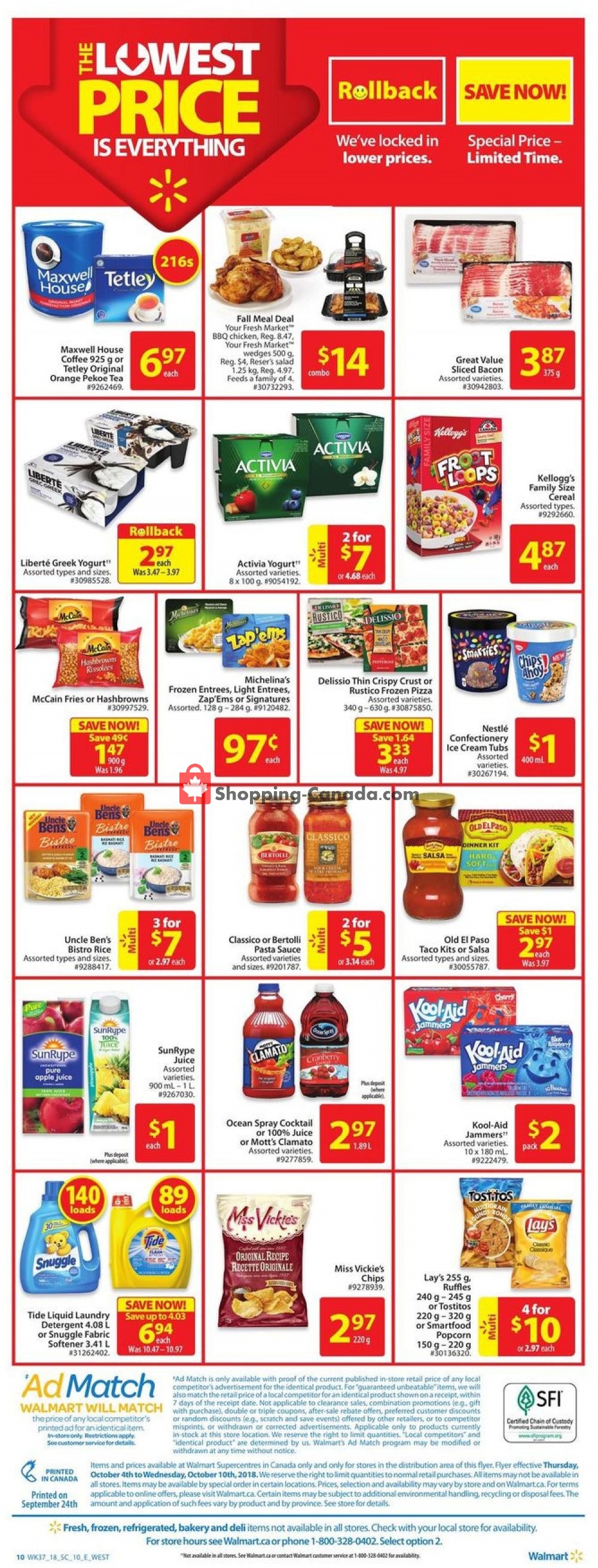 Walmart flyer from Thursday October 4, 2018 to Wednesday October 10, 2018 - page 10
