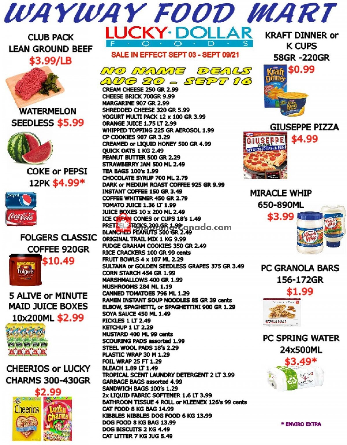 WayWay Food Mart flyer from Friday September 3, 2021 to Thursday September 9, 2021 - page 1