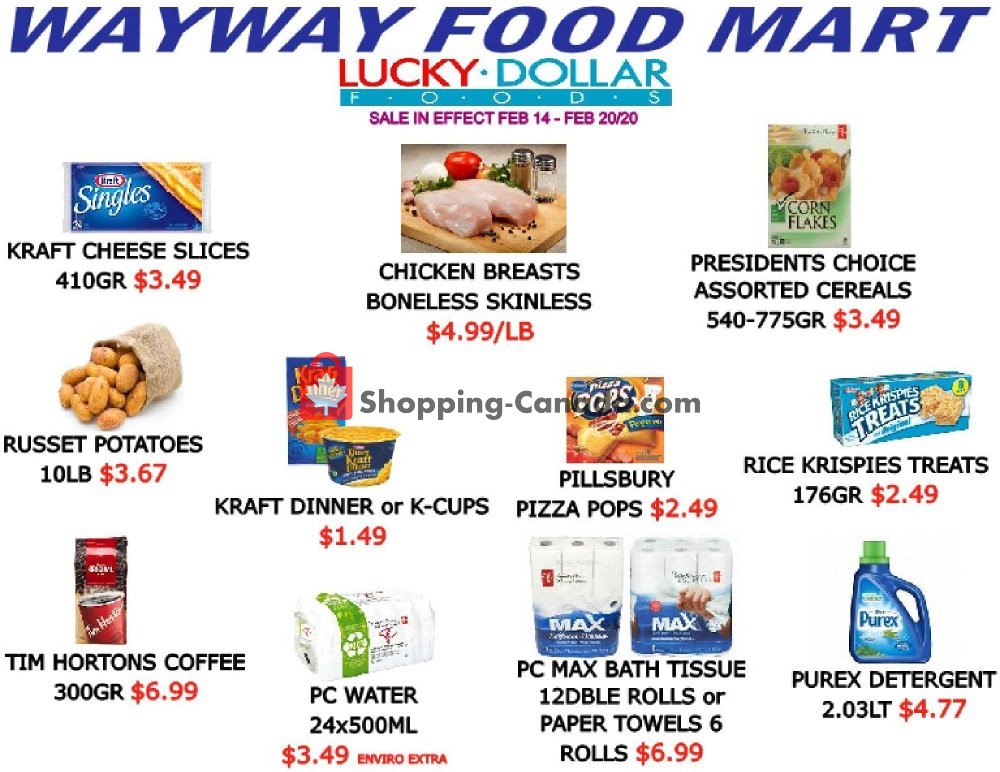 WayWay Food Mart flyer from Friday February 14, 2020 to Thursday February 20, 2020 - page 1