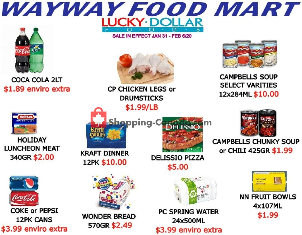WayWay Food Mart flyer from Friday January 31, 2020 to Thursday February 6, 2020 - page 1