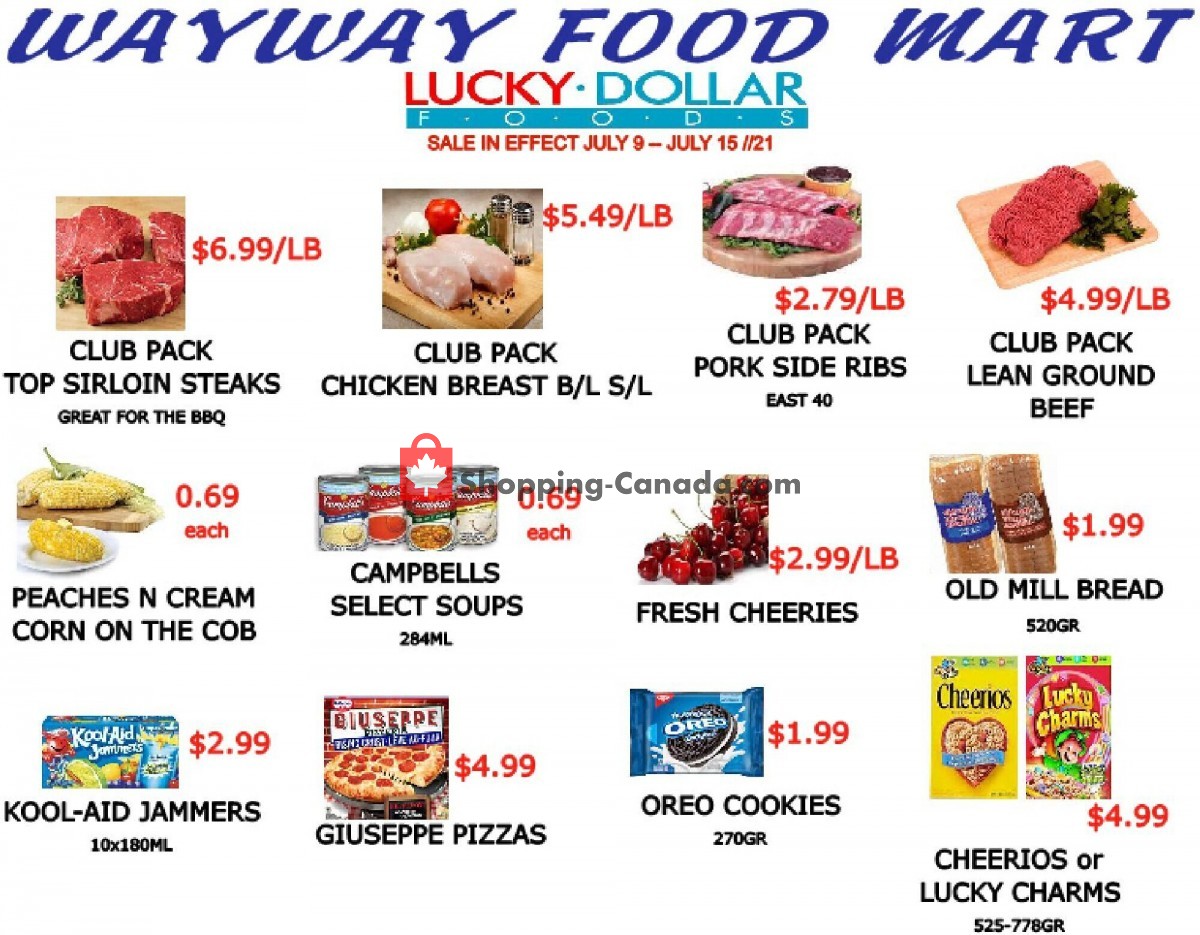 WayWay Food Mart flyer from Friday July 9, 2021 to Thursday July 15, 2021 - page 1