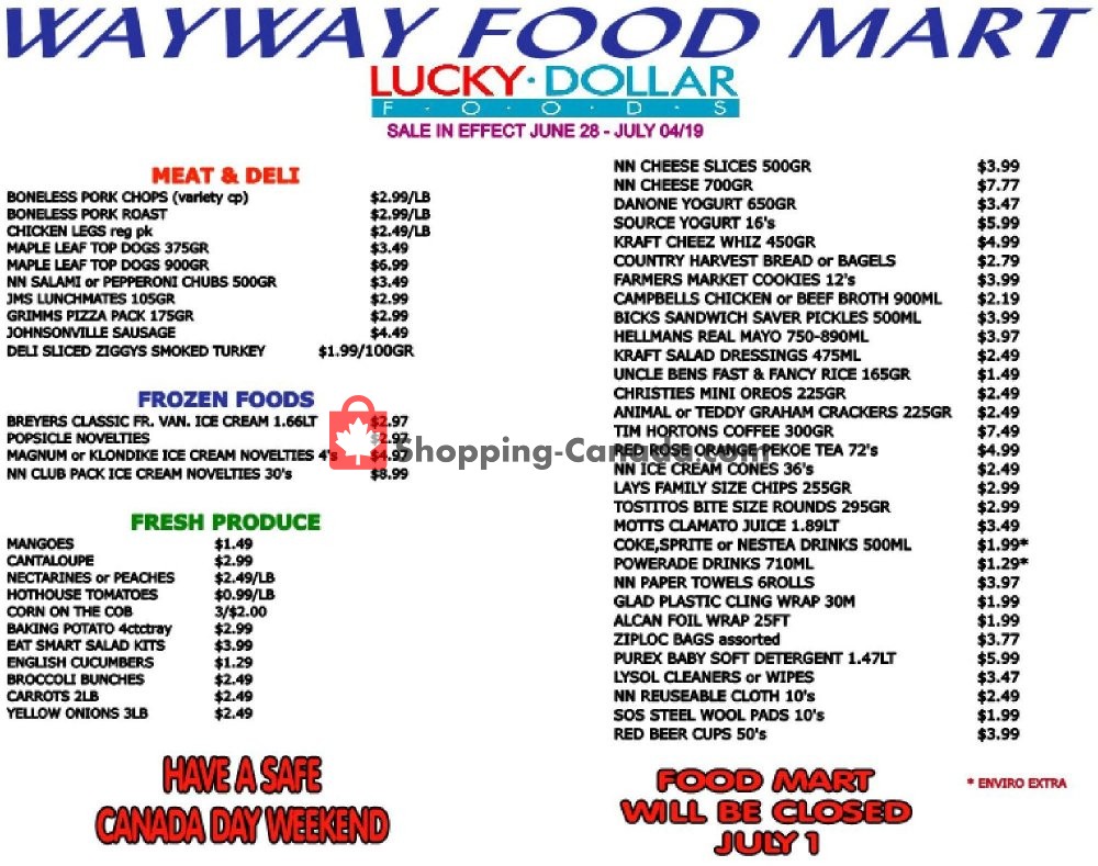 WayWay Food Mart flyer from Friday June 28, 2019 to Thursday July 4, 2019 - page 2