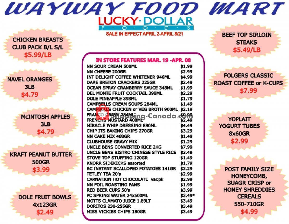 WayWay Food Mart flyer from Friday April 2, 2021 to Thursday April 8, 2021 - page 1