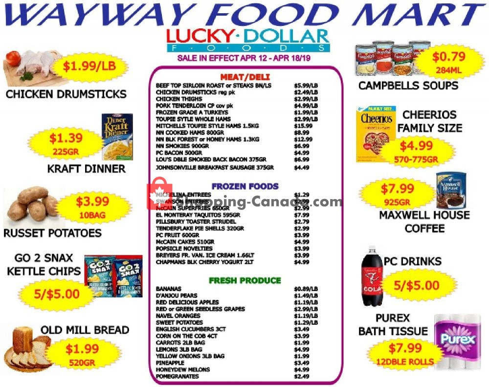 WayWay Food Mart flyer from Friday April 12, 2019 to Thursday April 18, 2019 - page 1