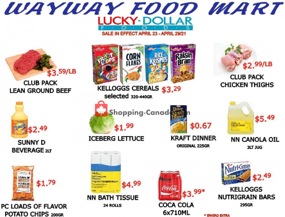 WayWay Food Mart flyer from Friday April 23, 2021 to Thursday April 29, 2021 - page 1