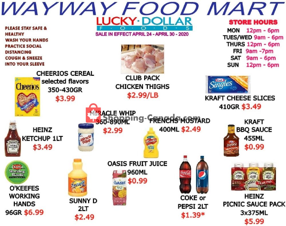 WayWay Food Mart flyer from Friday April 24, 2020 to Thursday April 30, 2020 - page 1