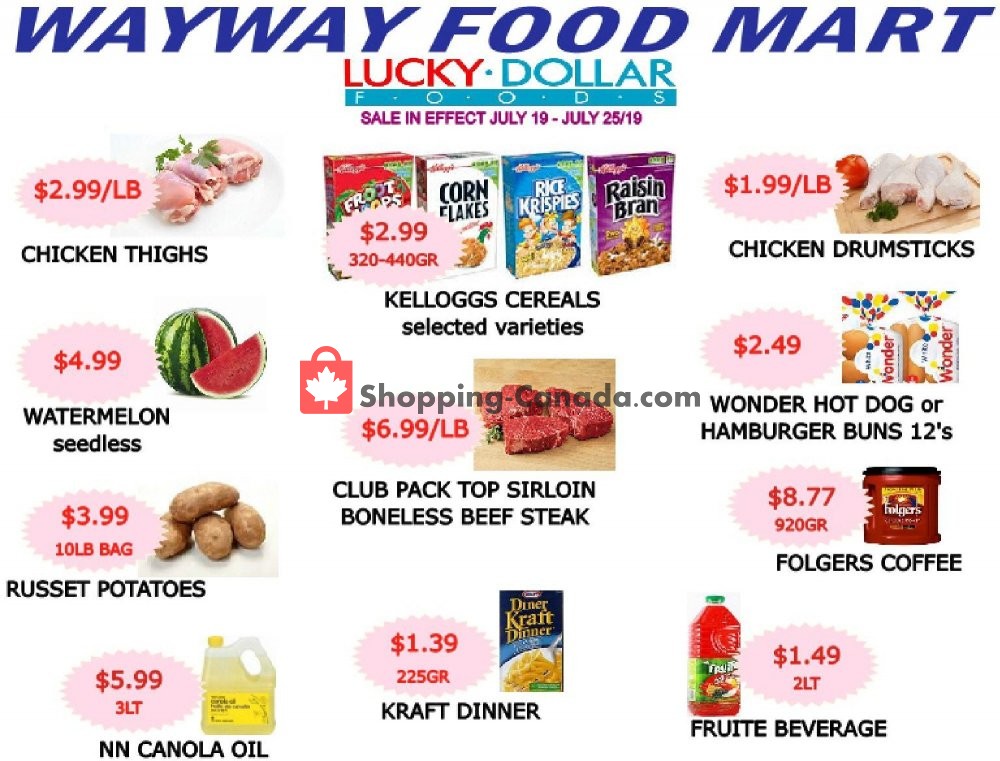 WayWay Food Mart flyer from Friday July 19, 2019 to Thursday July 25, 2019 - page 1