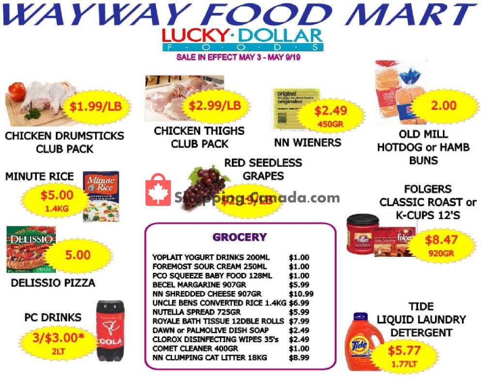 WayWay Food Mart flyer from Friday May 3, 2019 to Thursday May 9, 2019 - page 1