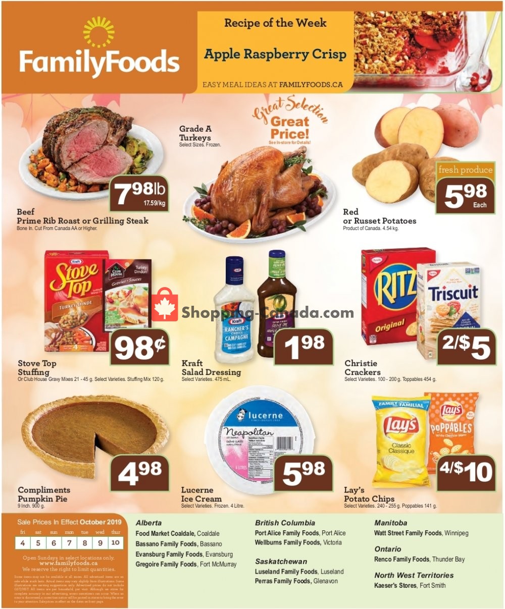Wellburn's Food Market flyer from Friday October 4, 2019 to Thursday October 10, 2019 - page 1