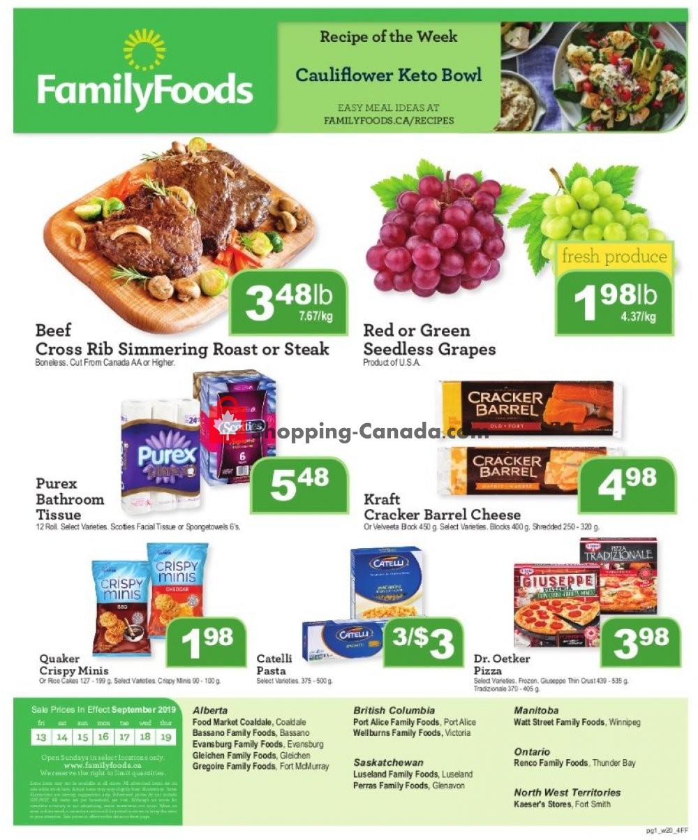 Wellburn's Food Market flyer from Friday September 13, 2019 to Thursday September 19, 2019 - page 1