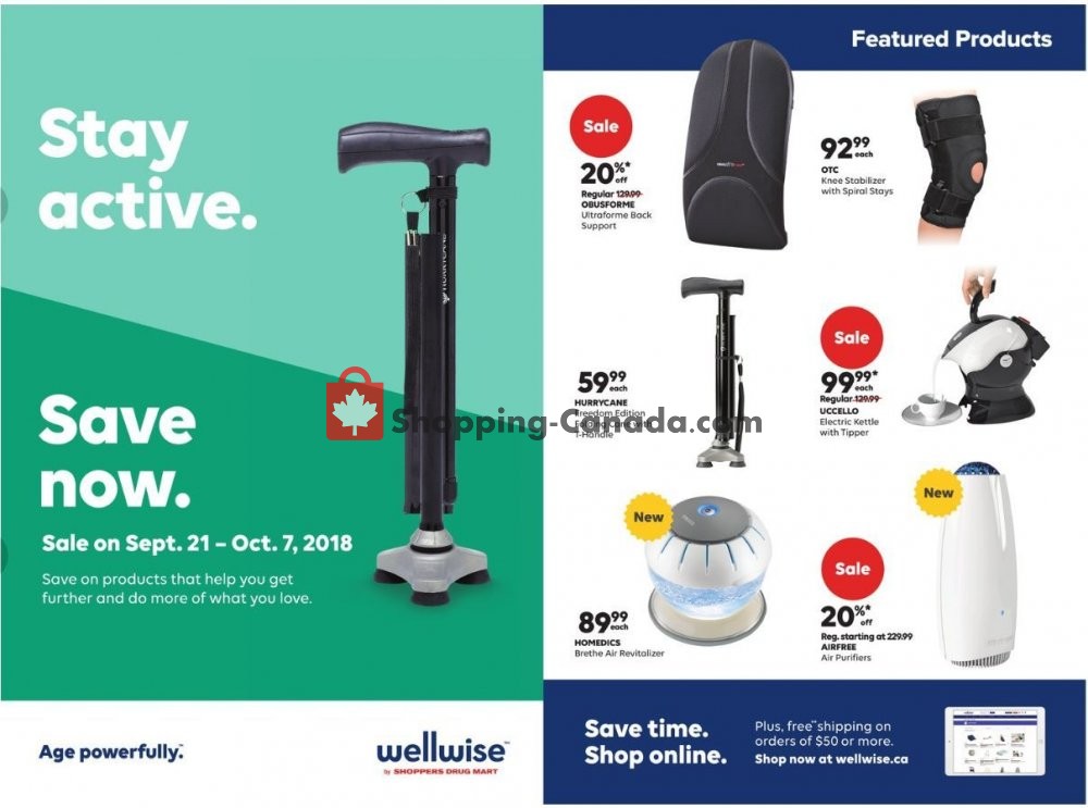 WellWise by Shoppers Drug Mart flyer from Friday September 21, 2018 to Sunday October 7, 2018 - page 1