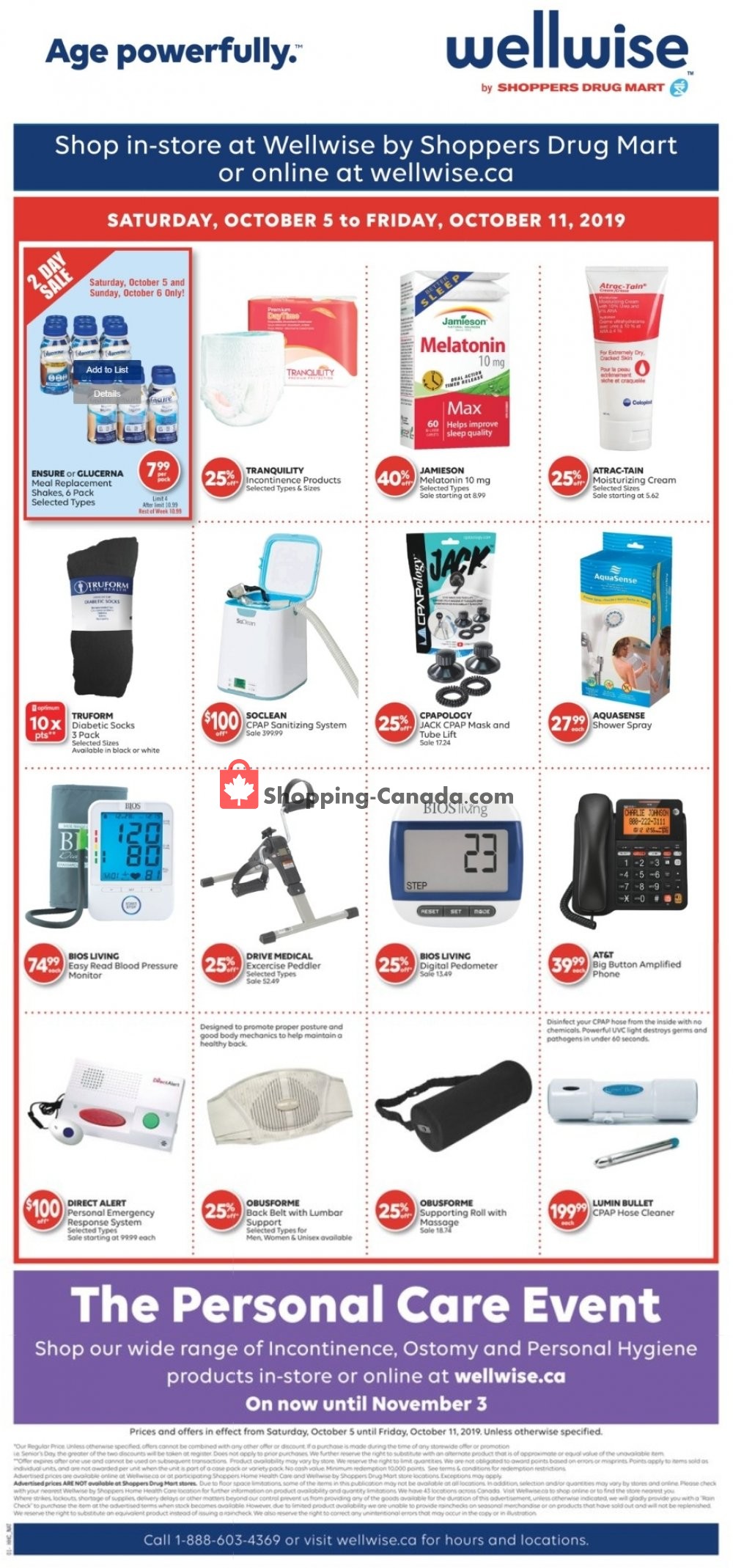 WellWise by Shoppers Drug Mart flyer from Saturday October 5, 2019 to Friday October 11, 2019 - page 1