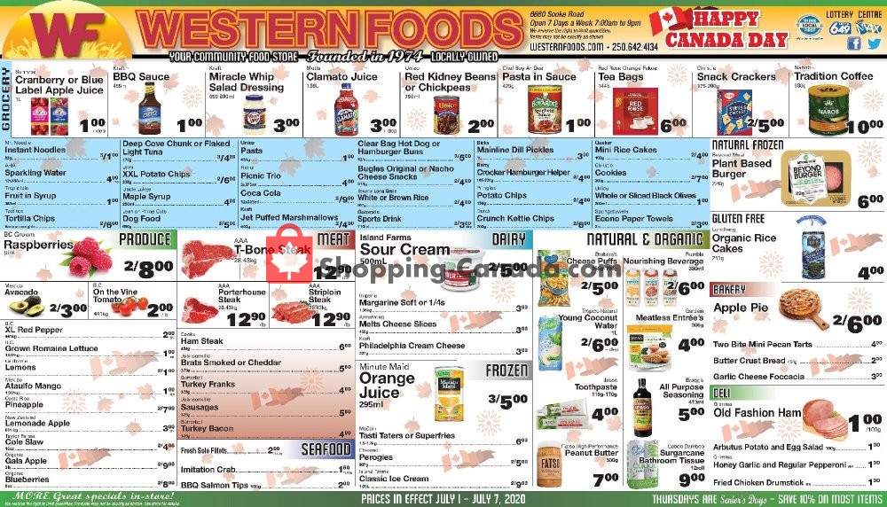 Western Foods flyer from Wednesday July 1, 2020 to Tuesday July 7, 2020 - page 1