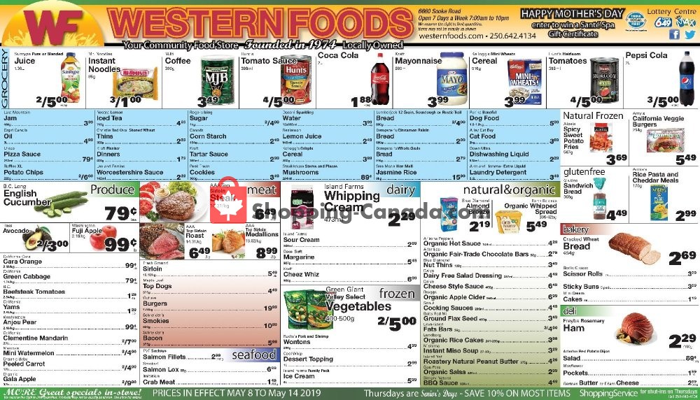 Western Foods flyer from Wednesday May 8, 2019 to Tuesday May 14, 2019 - page 1