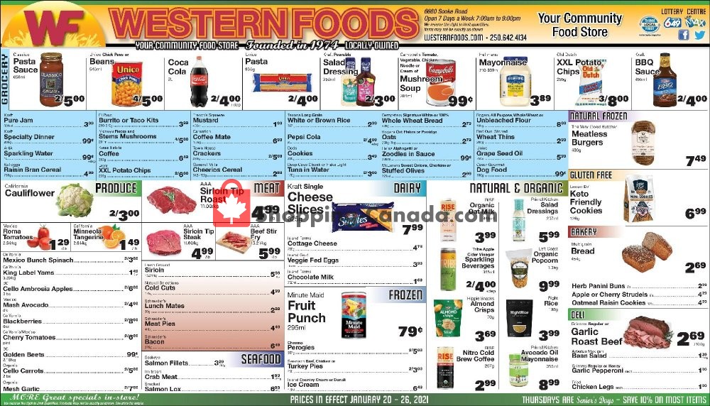 Western Foods flyer from Wednesday January 20, 2021 to Tuesday January 26, 2021 - page 1