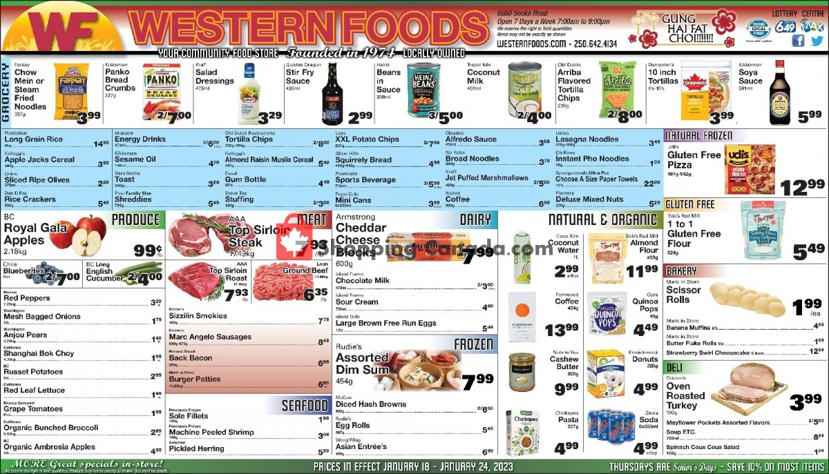WF Western Foods flyer from Wednesday January 18, 2023 to Tuesday January 24, 2023 - page 1