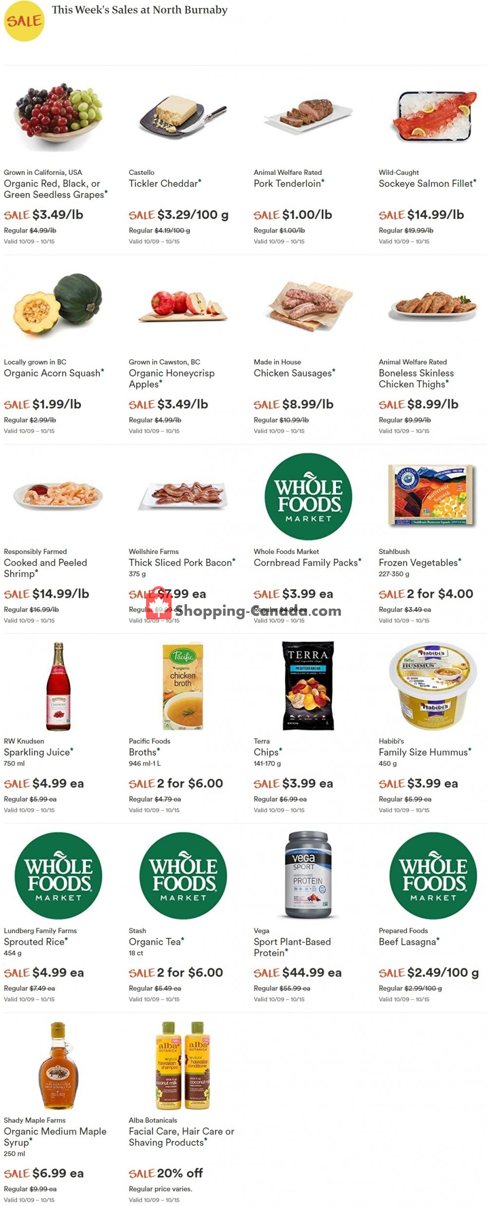 Whole Foods Market flyer from Wednesday October 9, 2019 to Tuesday October 15, 2019 - page 1