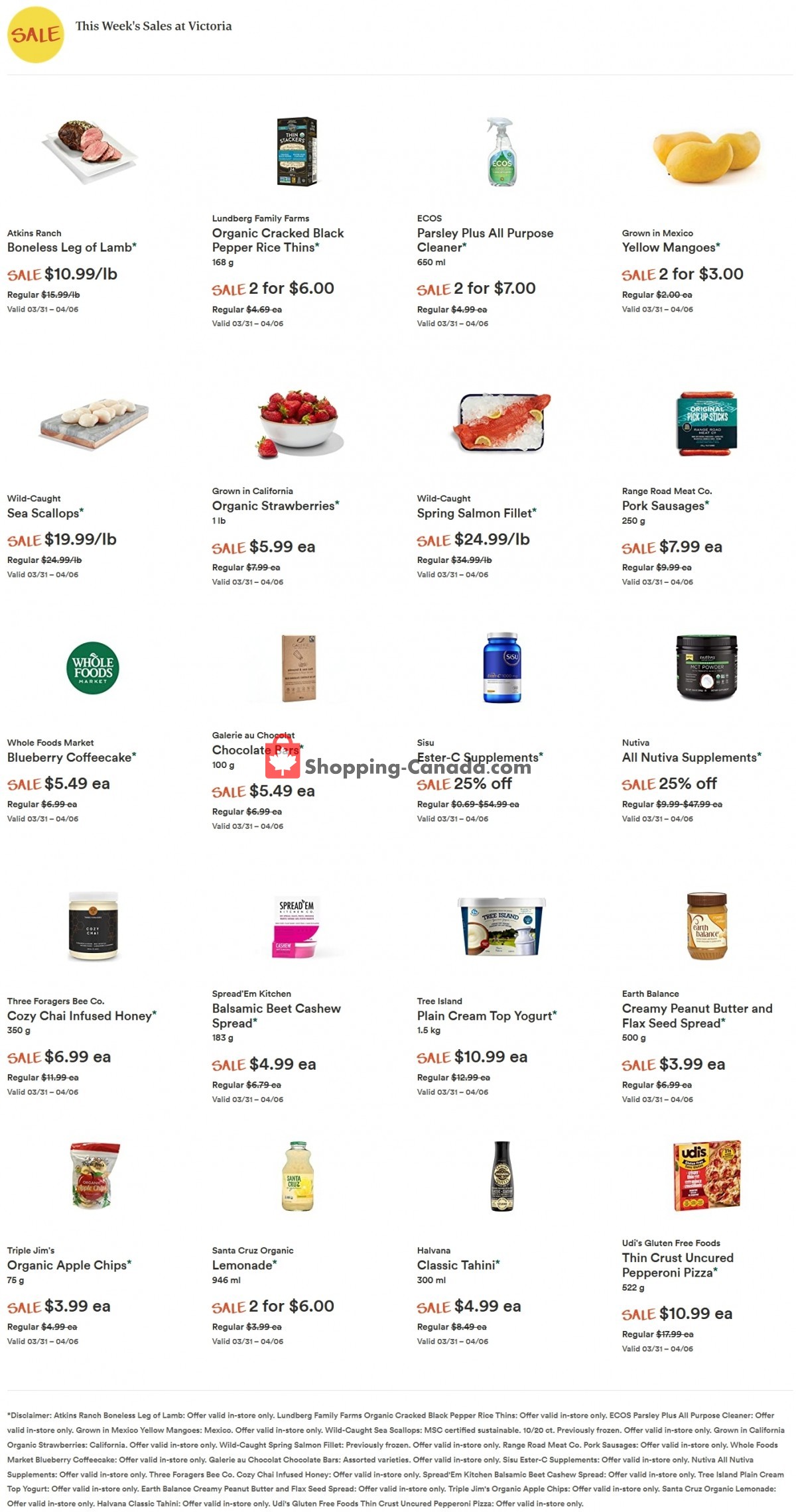 Whole Foods Market flyer from Wednesday March 31, 2021 to Tuesday April 6, 2021 - page 1