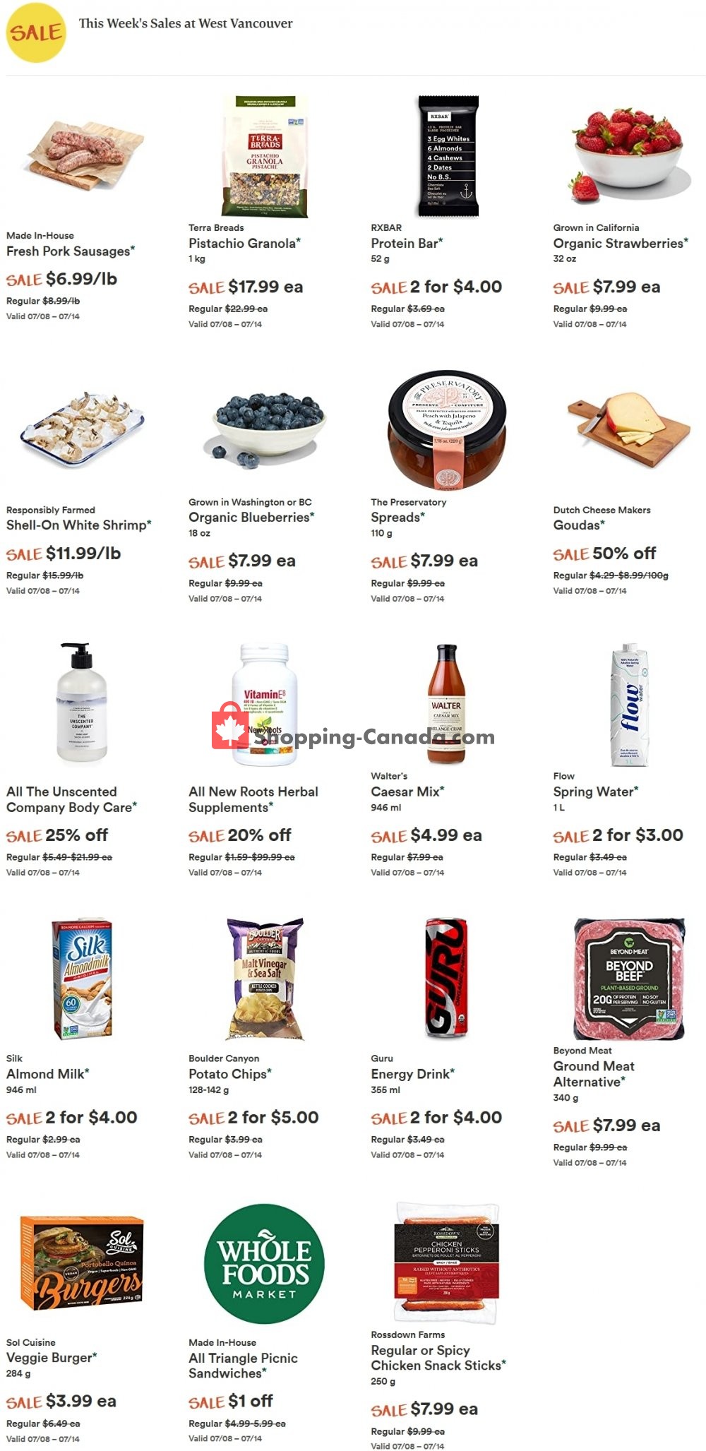 Whole Foods Market flyer from Wednesday July 8, 2020 to Tuesday July 14, 2020 - page 1