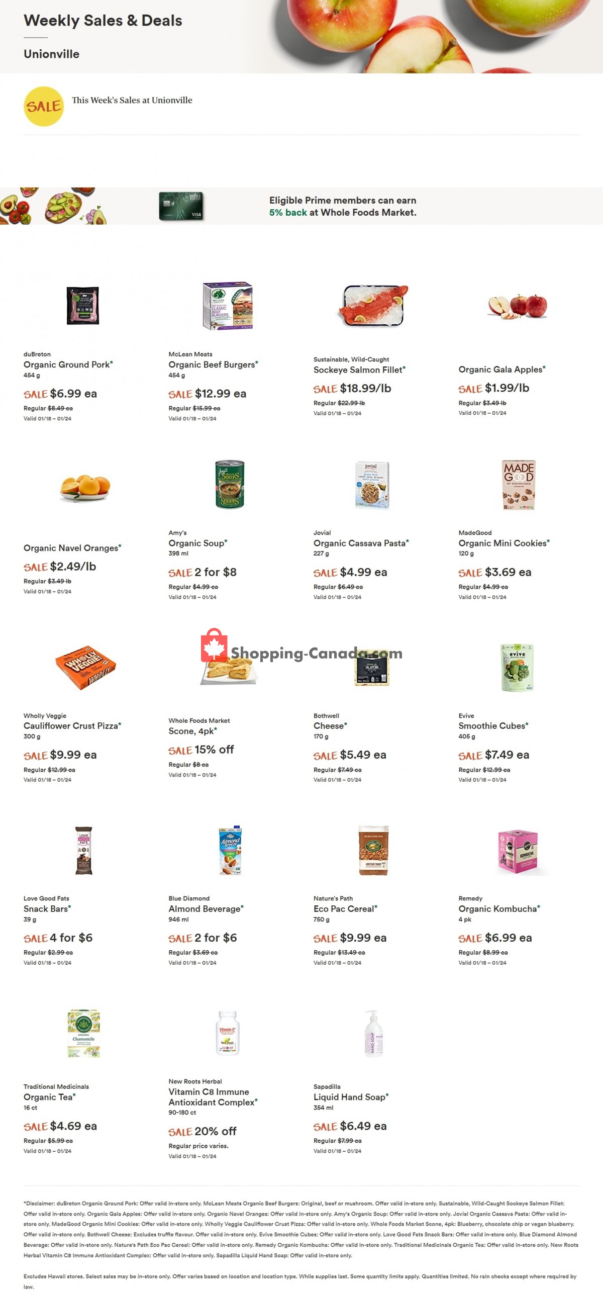 Whole Foods Market flyer from Wednesday January 18, 2023 to Tuesday January 24, 2023 - page 1