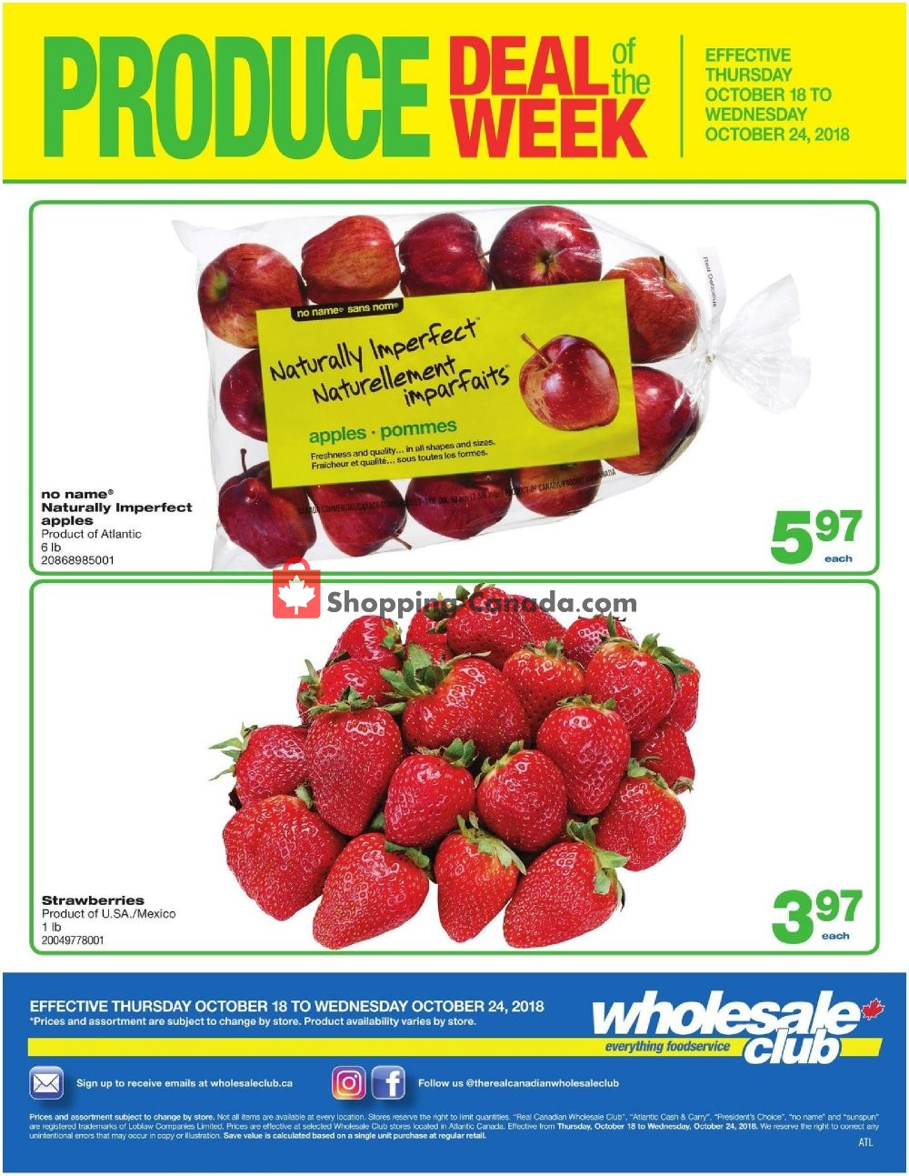 Wholesale Club flyer from Thursday October 18, 2018 to Wednesday October 24, 2018 - page 1
