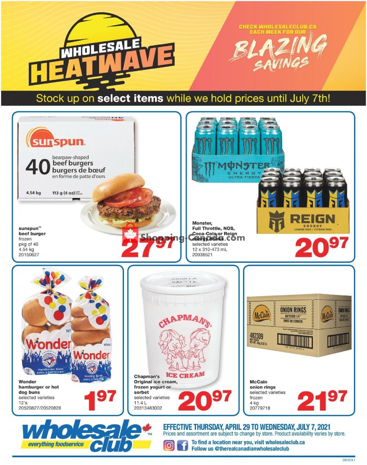 Wholesale Club flyer from Thursday April 29, 2021 to Tuesday July 27, 2021 - page 1