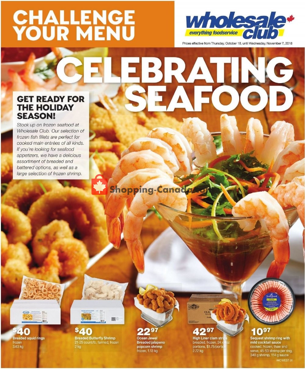Wholesale Club flyer from Thursday October 18, 2018 to Wednesday November 7, 2018 - page 1