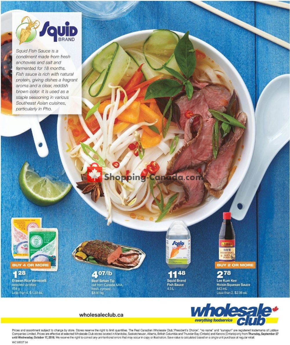 Wholesale Club flyer from Thursday September 27, 2018 to Wednesday October 17, 2018 - page 4