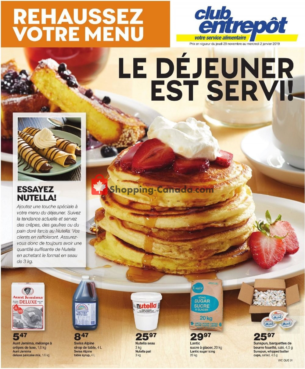 Wholesale Club flyer from Thursday November 29, 2018 to Wednesday January 2, 2019 - page 1