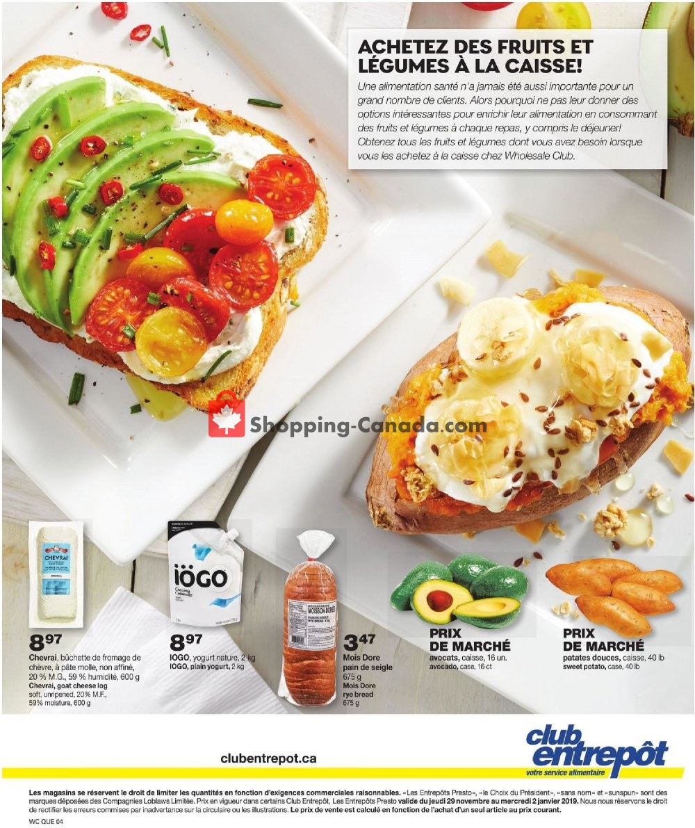 Wholesale Club flyer from Thursday November 29, 2018 to Wednesday January 2, 2019 - page 4