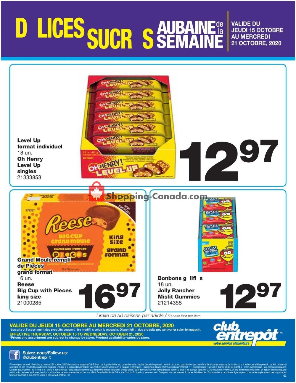Wholesale Club flyer from Thursday October 15, 2020 to Wednesday October 21, 2020 - page 1