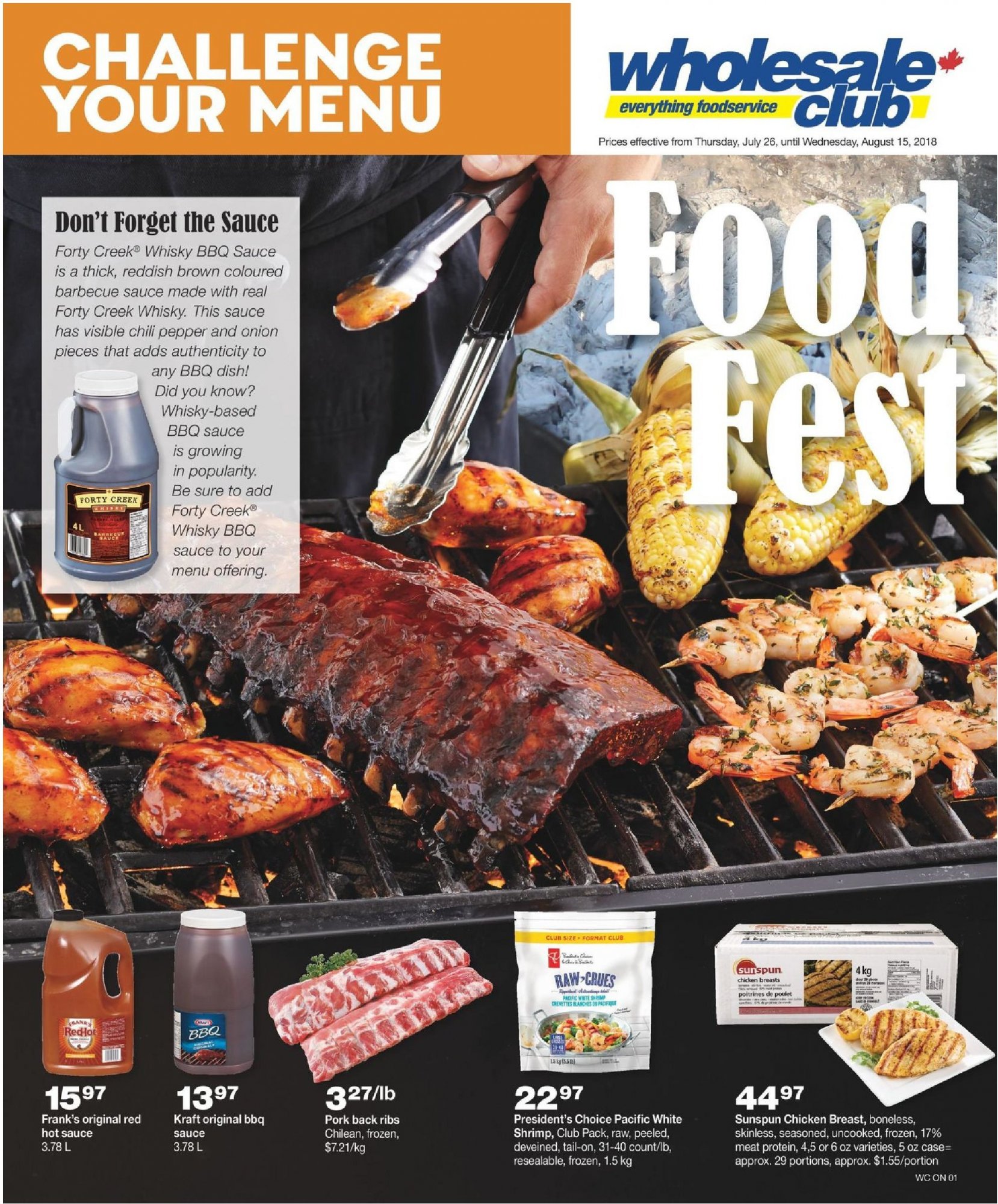 Wholesale Club flyer from Thursday July 26, 2018 to Wednesday August 15, 2018 - page 1