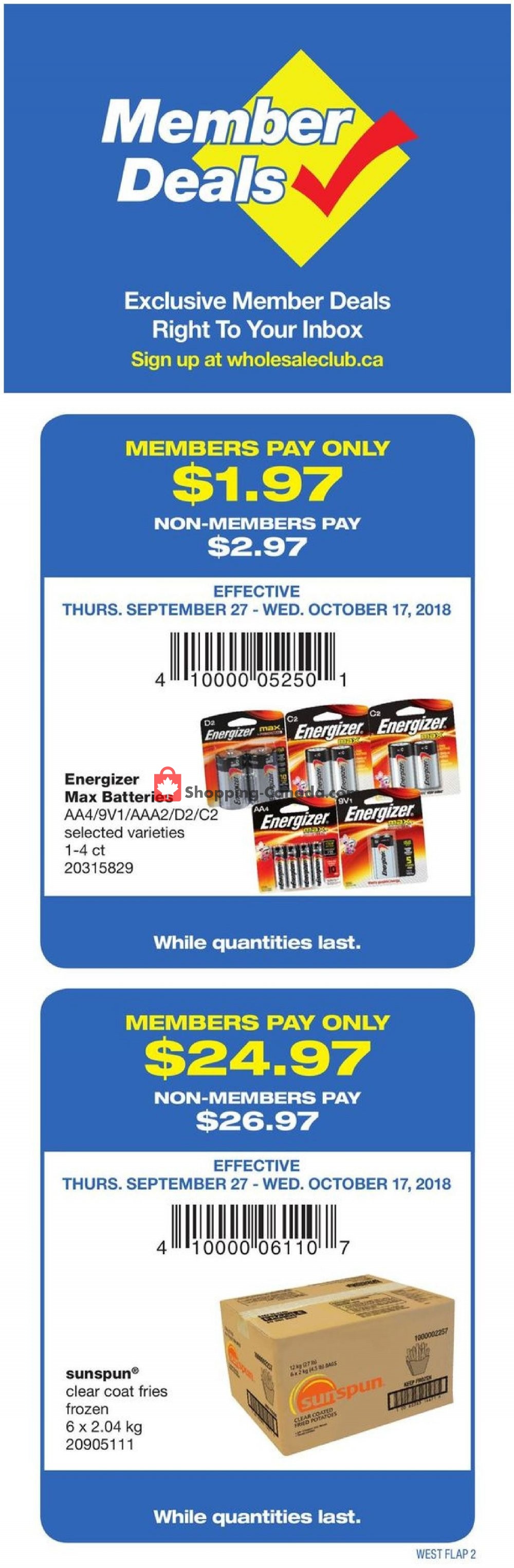 Wholesale Club flyer from Thursday September 27, 2018 to Wednesday October 17, 2018 - page 10
