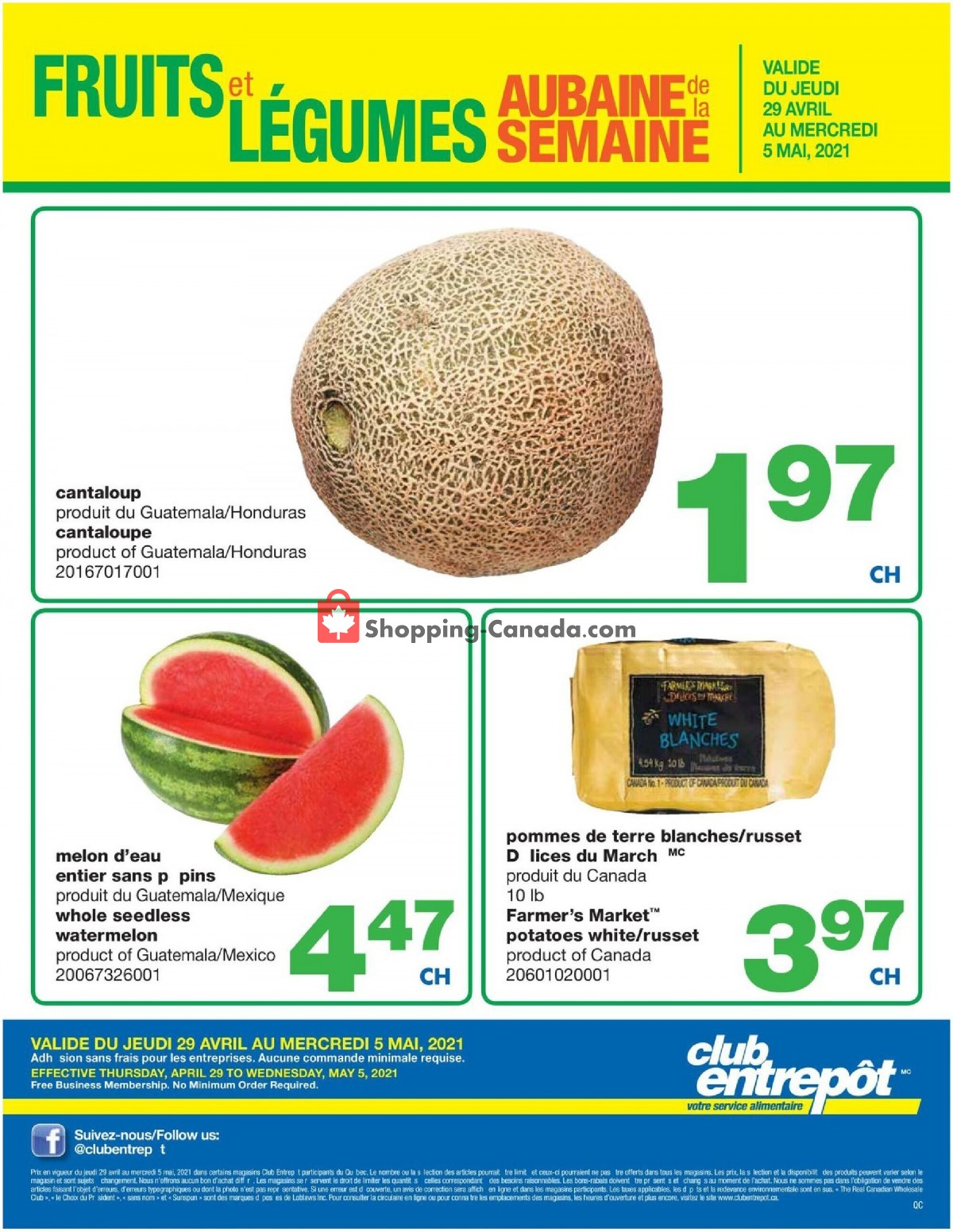 Wholesale Club flyer from Thursday April 29, 2021 to Wednesday May 5, 2021 - page 1