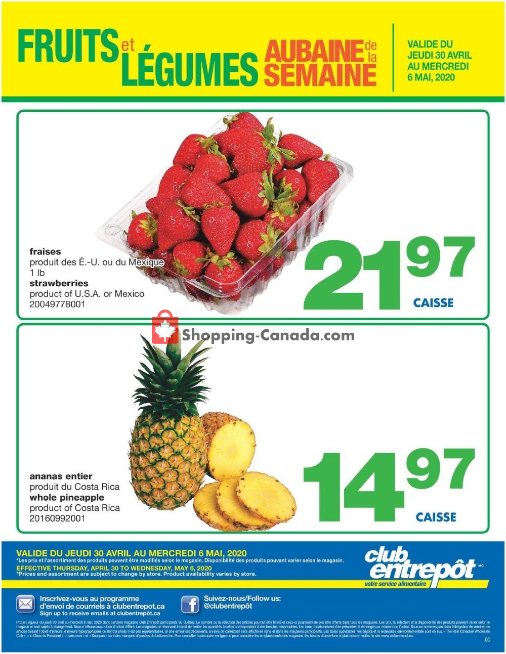 Wholesale Club flyer from Thursday April 30, 2020 to Wednesday May 6, 2020 - page 1