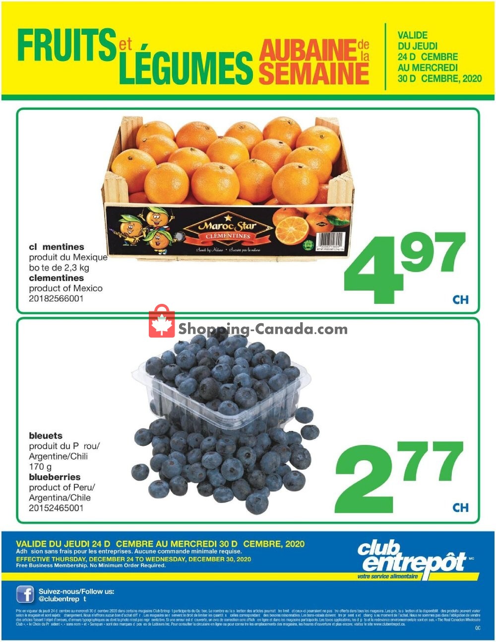 Wholesale Club flyer from Thursday December 24, 2020 to Wednesday December 30, 2020 - page 1