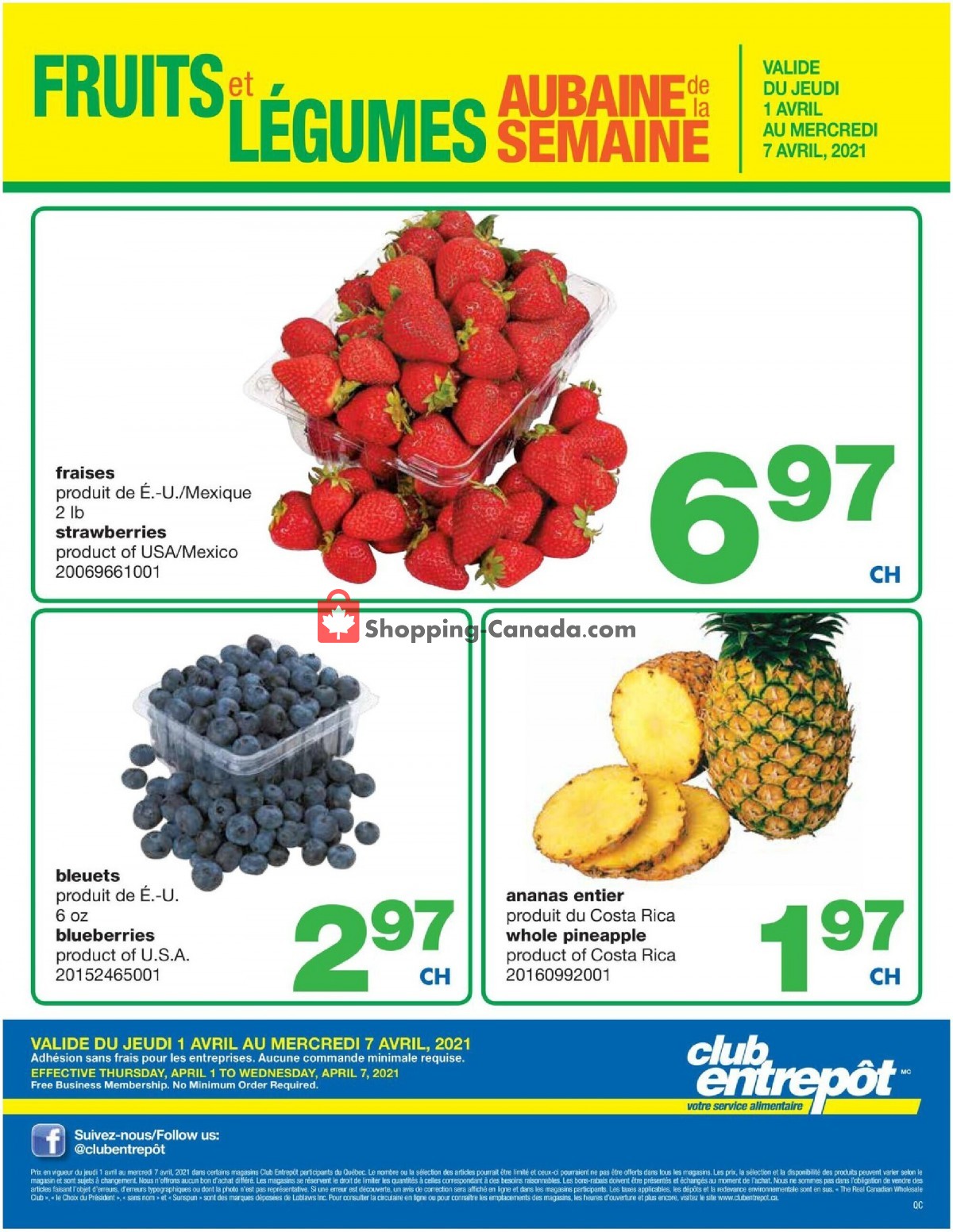 Wholesale Club flyer from Thursday April 1, 2021 to Wednesday April 7, 2021 - page 1