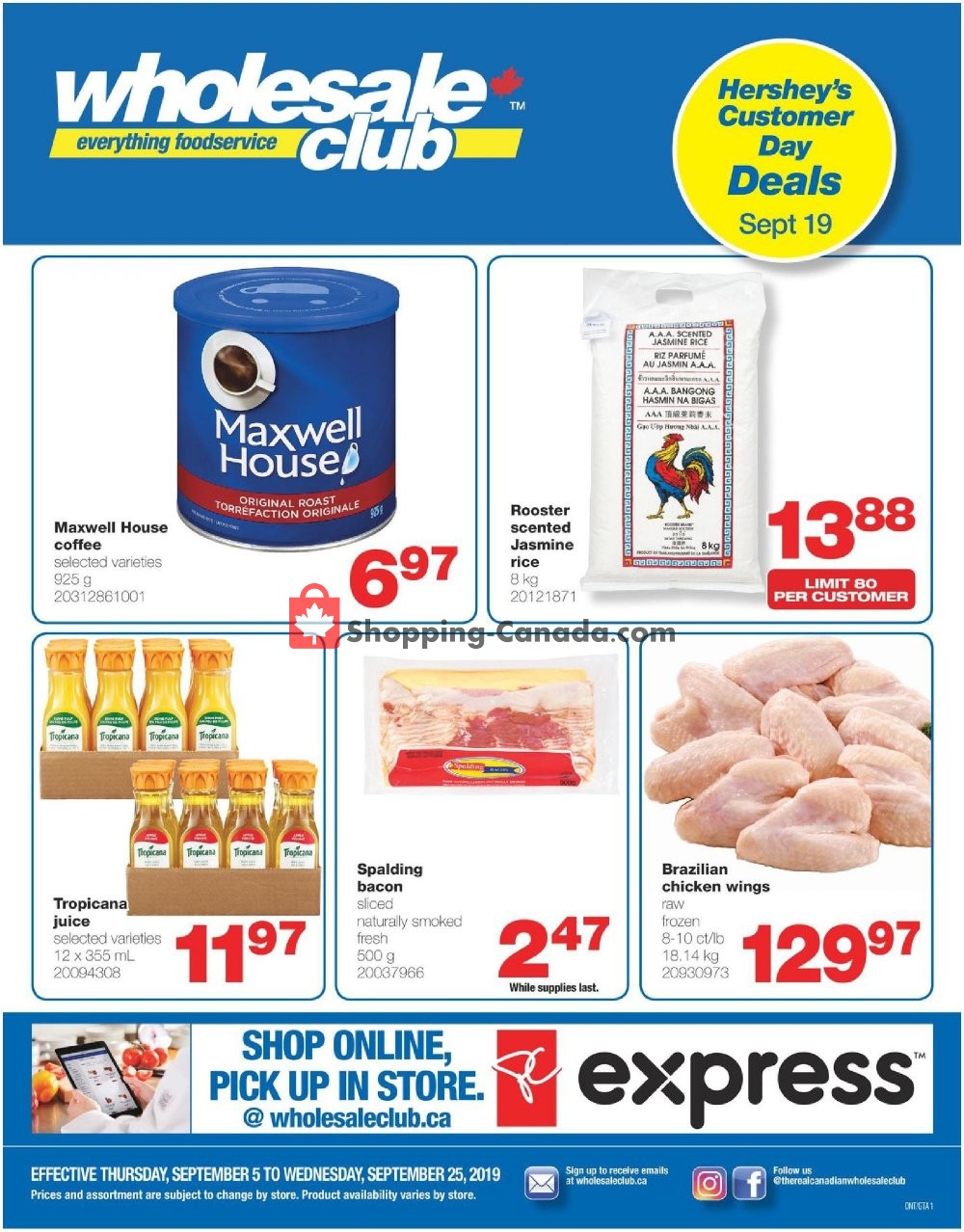 Wholesale Club flyer from Thursday September 5, 2019 to Wednesday September 25, 2019 - page 1