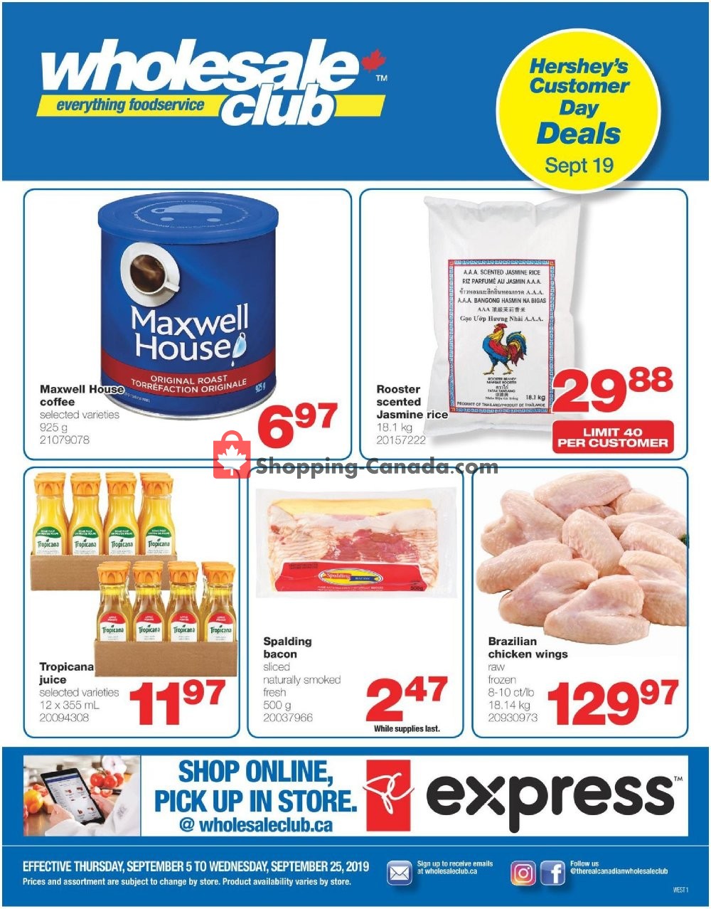Wholesale Club flyer from Thursday September 5, 2019 to Wednesday September 25, 2019 - page 1