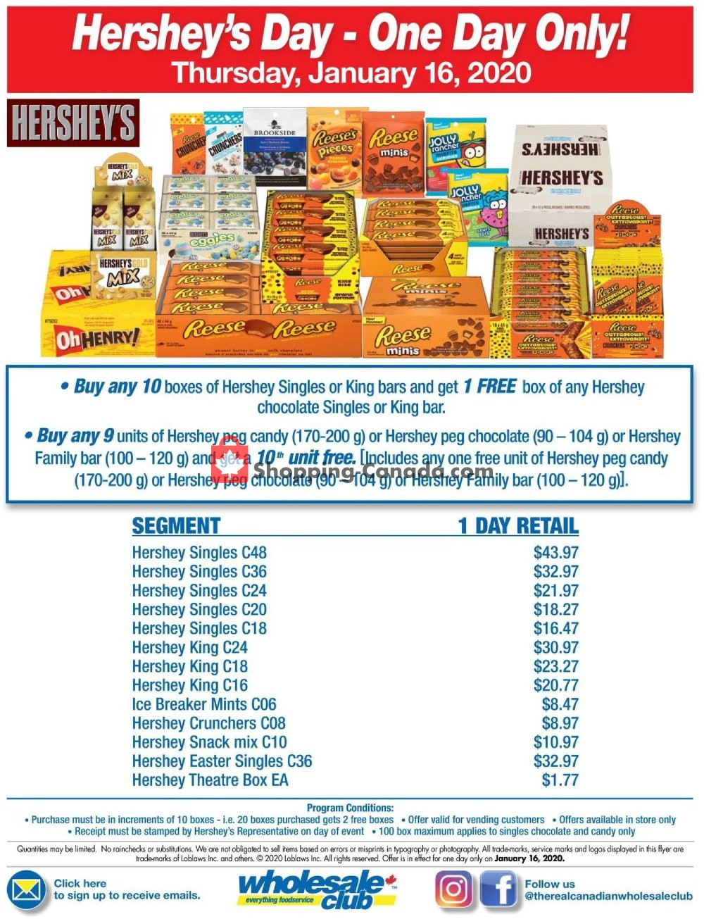 Wholesale Club flyer from Thursday January 16, 2020 to Thursday January 16, 2020 - page 1