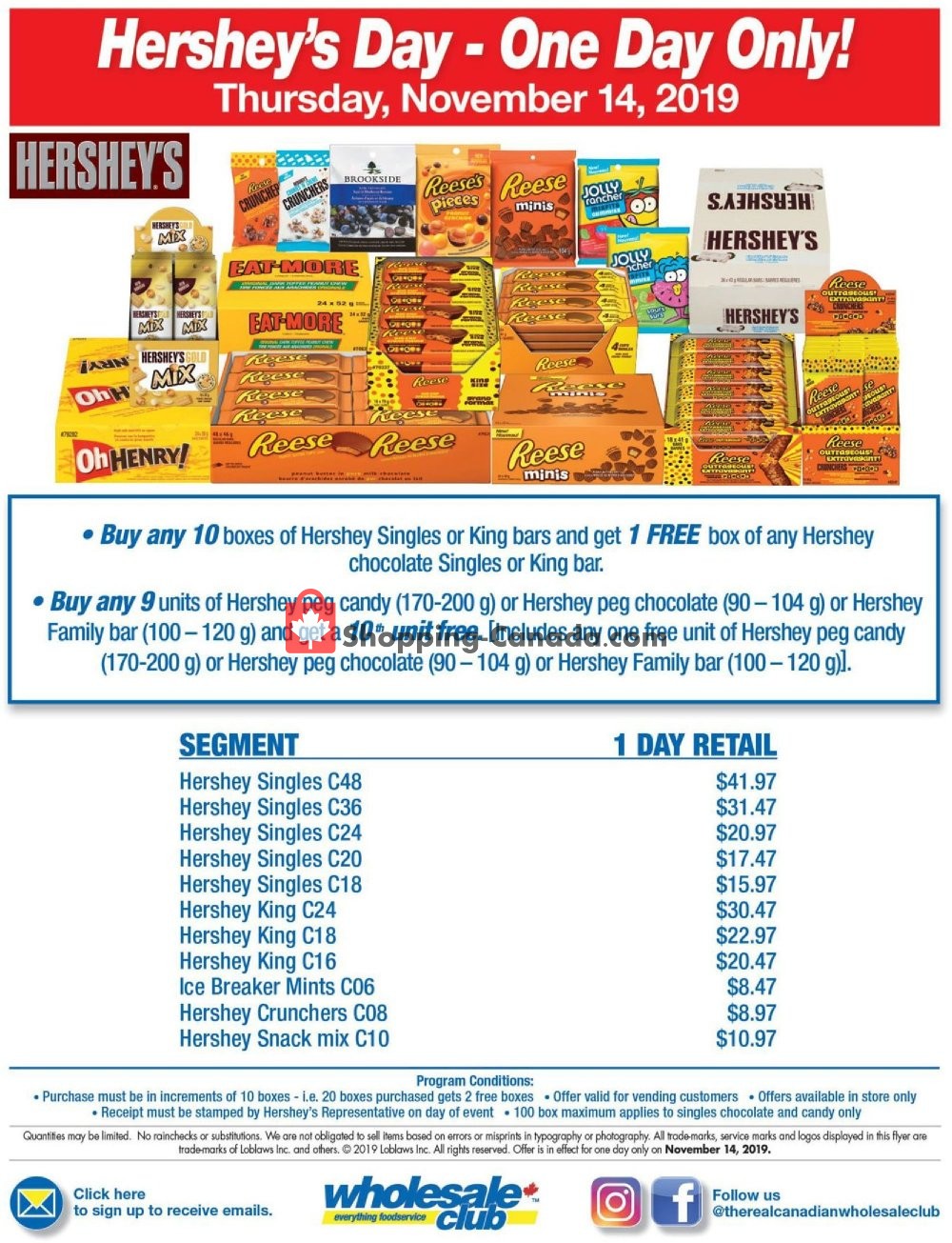 Wholesale Club flyer from Thursday November 14, 2019 to Thursday November 14, 2019 - page 1