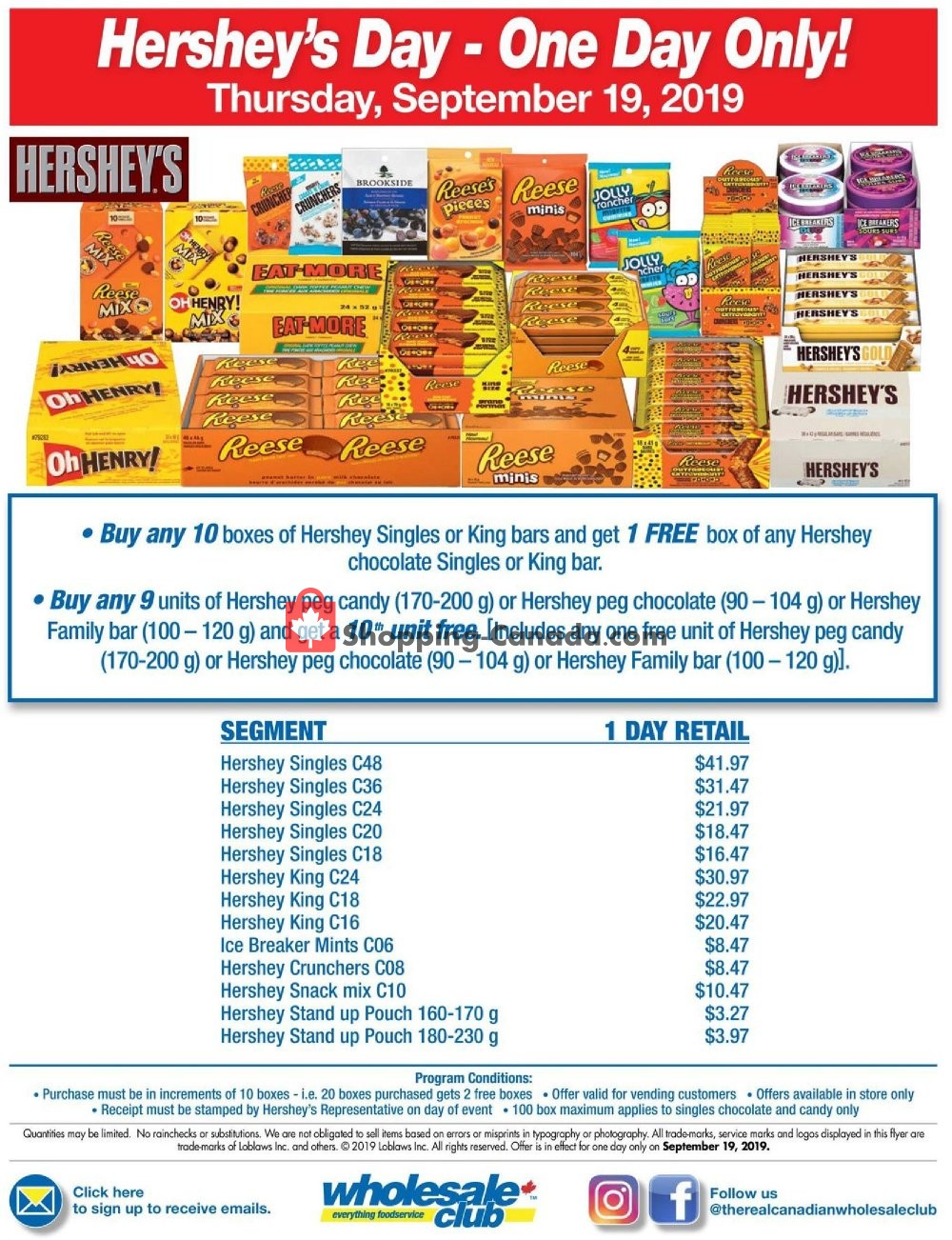 Wholesale Club flyer from Thursday September 19, 2019 to Thursday September 19, 2019 - page 1