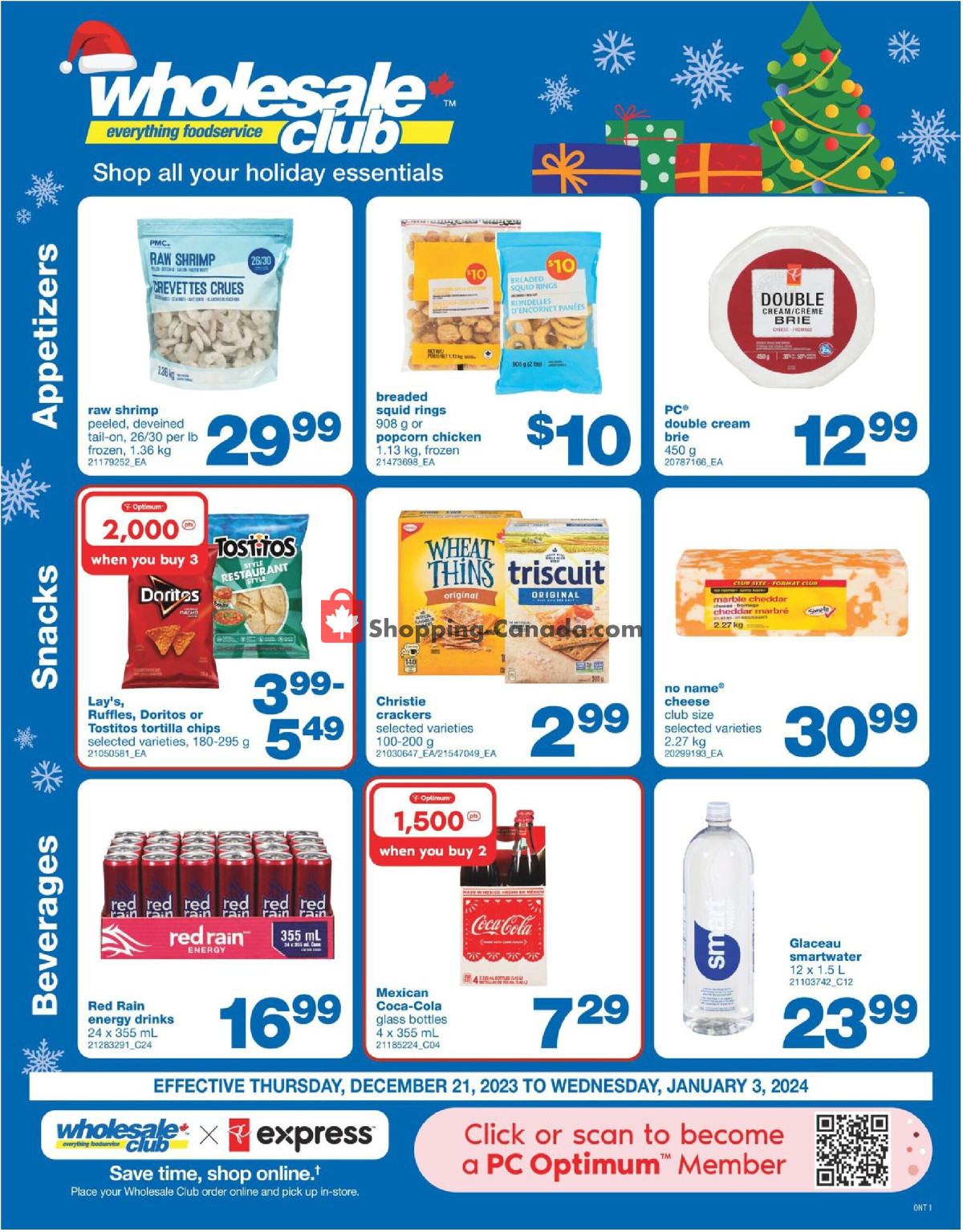 Wholesale Club Canada, flyer (Holiday Essentials ON) December 21