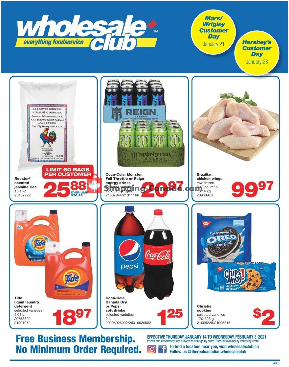 Wholesale Club flyer from Thursday January 14, 2021 to Wednesday February 3, 2021 - page 1