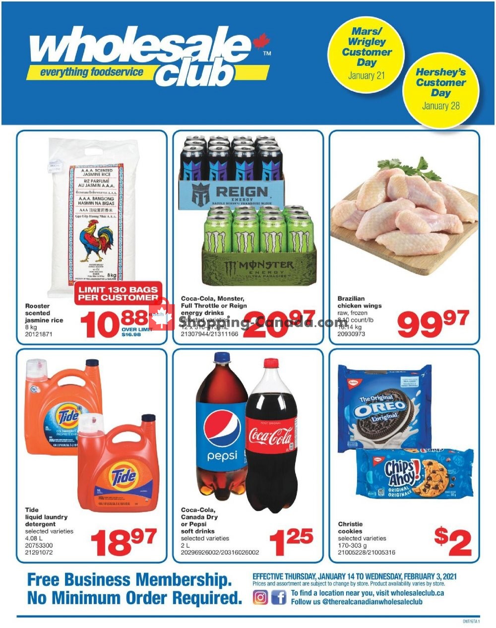 Wholesale Club flyer from Thursday January 14, 2021 to Wednesday February 3, 2021 - page 1