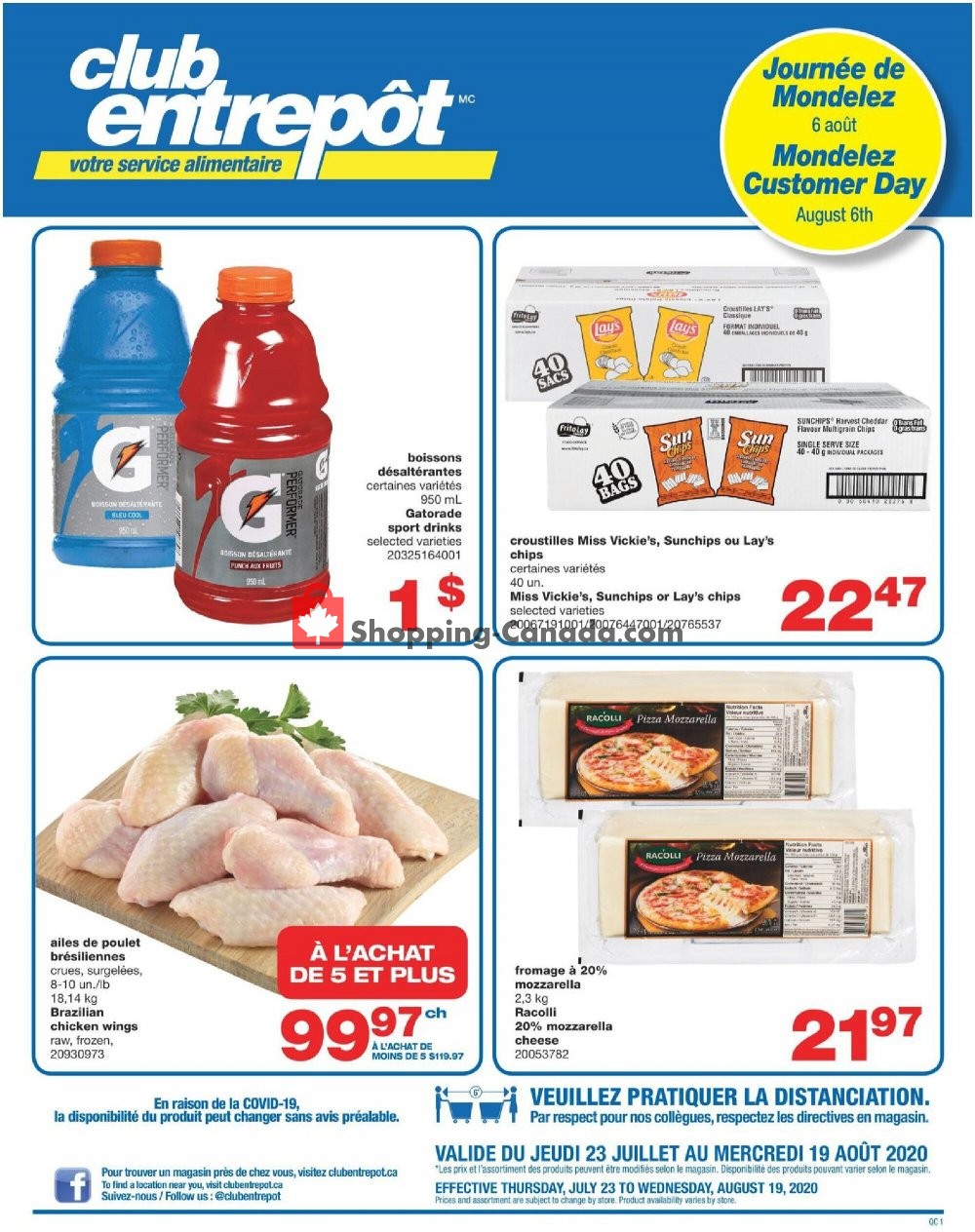 Wholesale Club flyer from Thursday July 23, 2020 to Wednesday August 19, 2020 - page 1