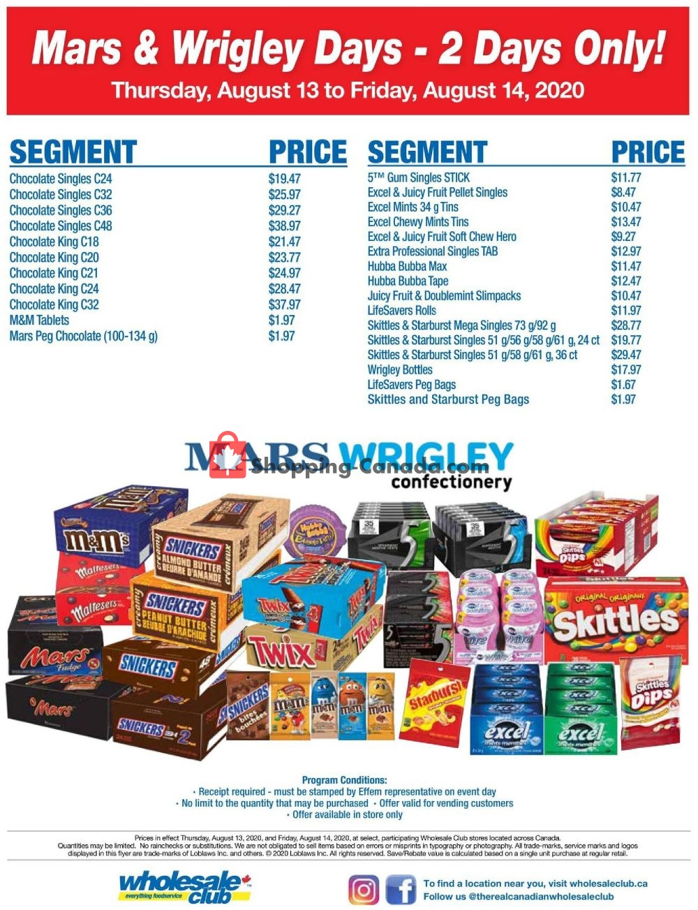 Wholesale Club flyer from Thursday August 13, 2020 to Friday August 14, 2020 - page 1