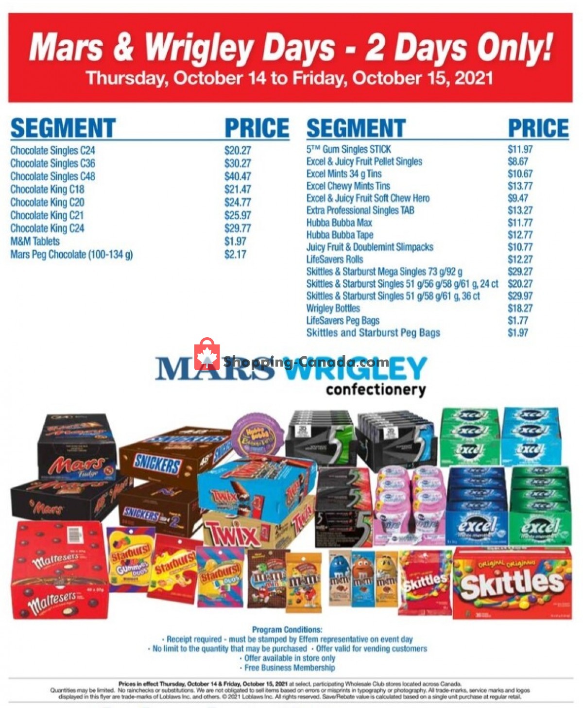 Wholesale Club flyer from Thursday October 14, 2021 to Friday October 15, 2021 - page 1