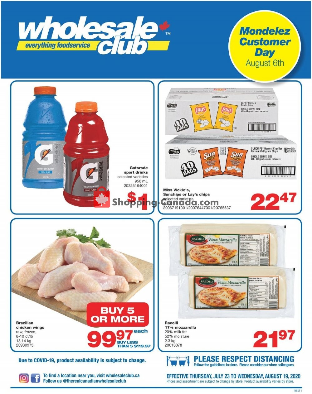 Wholesale Club flyer from Thursday July 23, 2020 to Wednesday August 19, 2020 - page 1