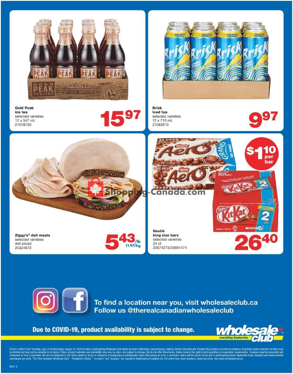 Wholesale Club flyer from Thursday July 23, 2020 to Wednesday August 19, 2020 - page 8